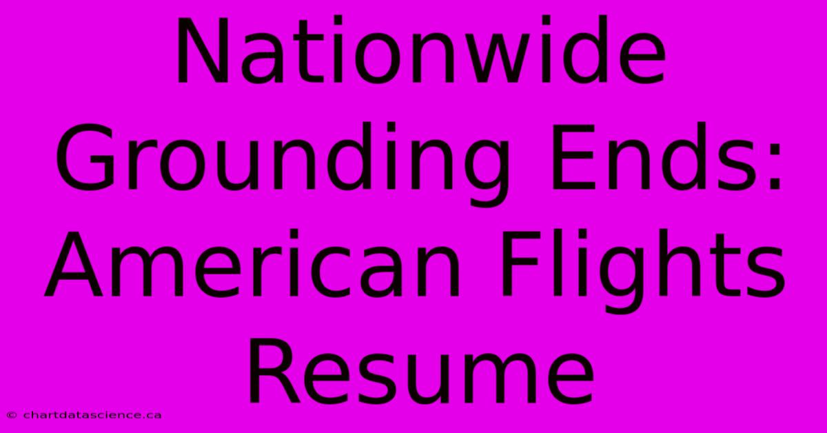 Nationwide Grounding Ends: American Flights Resume