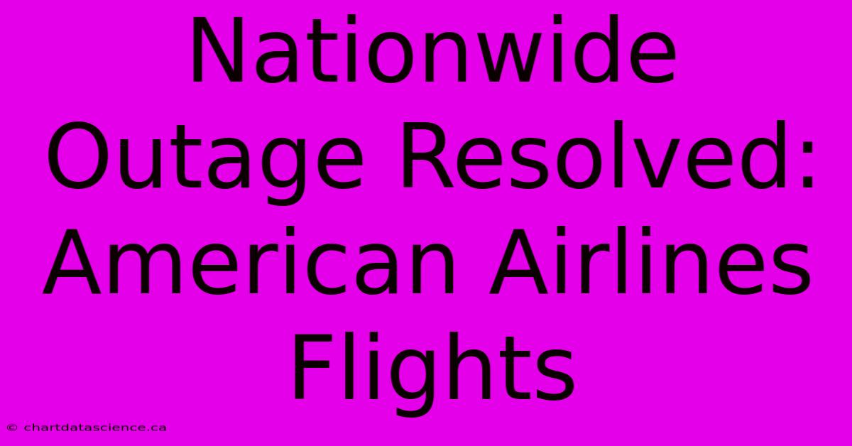 Nationwide Outage Resolved: American Airlines Flights