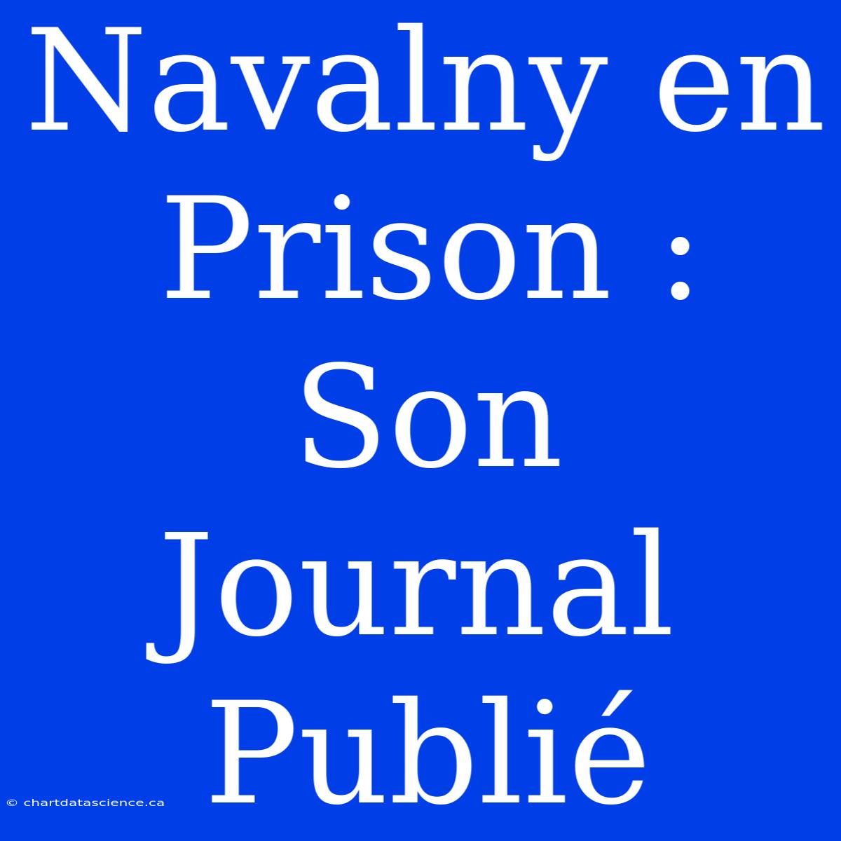 Navalny En Prison : Son Journal Publié