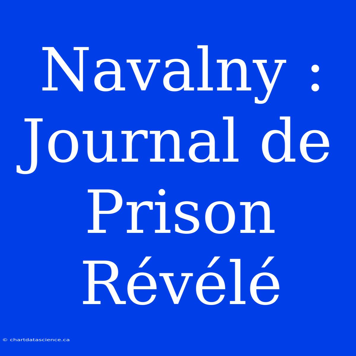 Navalny : Journal De Prison Révélé