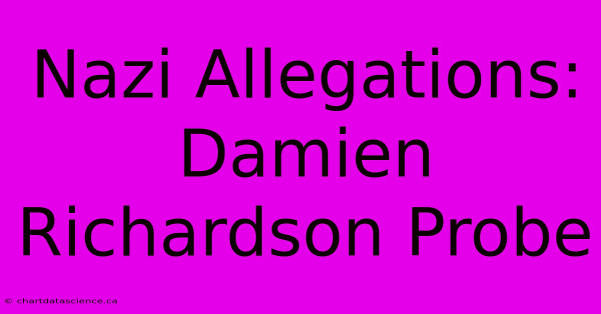 Nazi Allegations: Damien Richardson Probe 