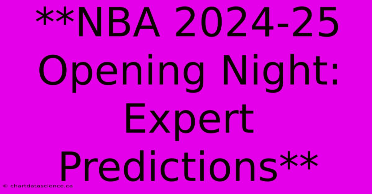 **NBA 2024-25 Opening Night: Expert Predictions** 