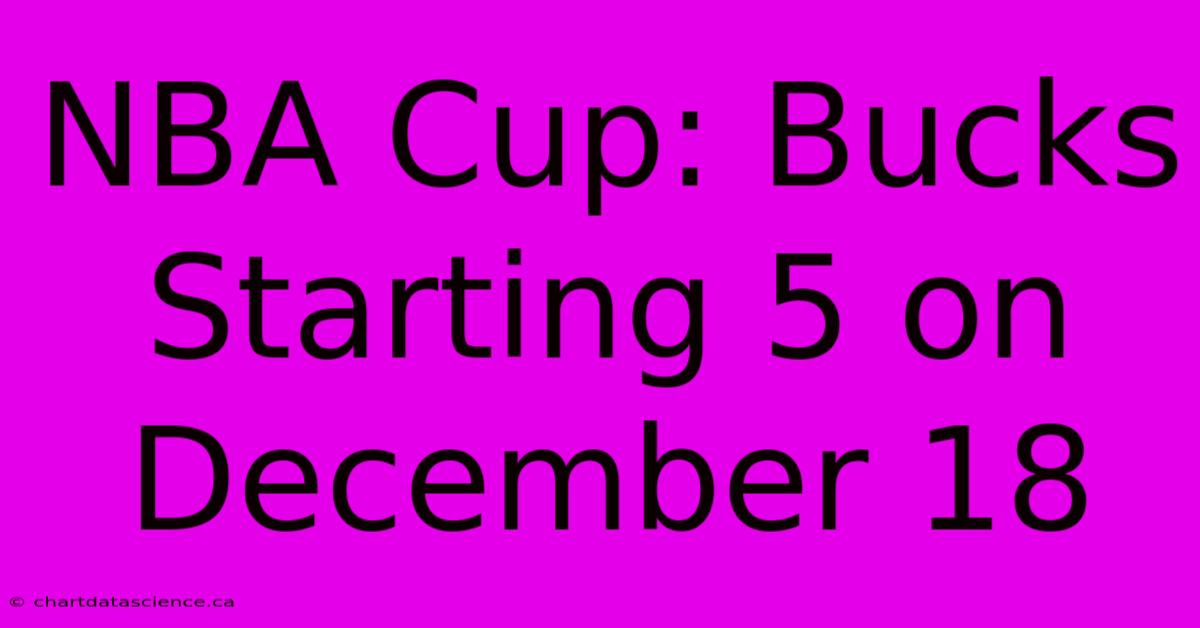 NBA Cup: Bucks Starting 5 On December 18