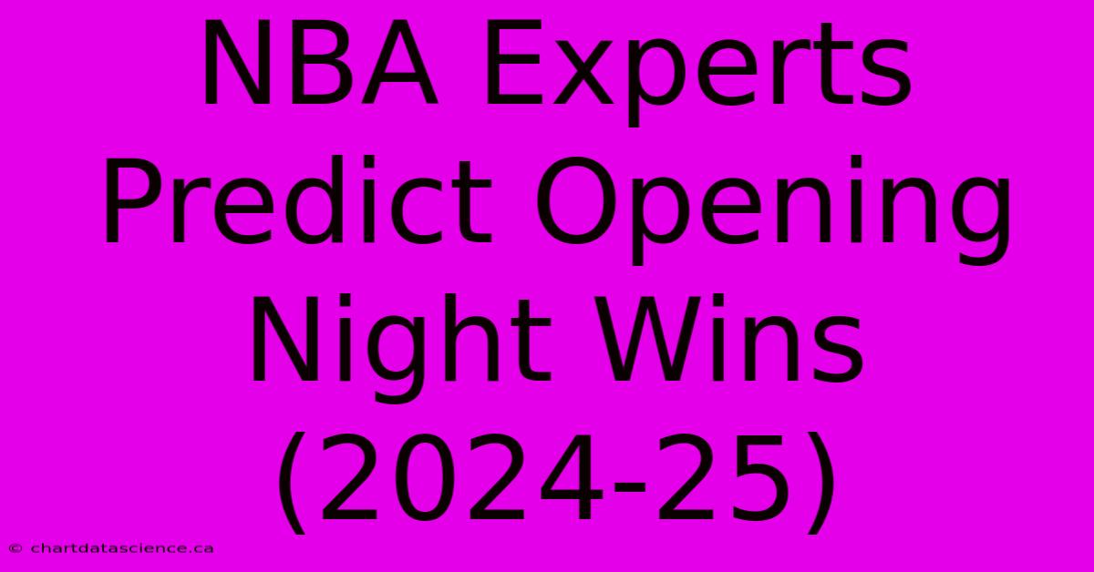 NBA Experts Predict Opening Night Wins (2024-25)