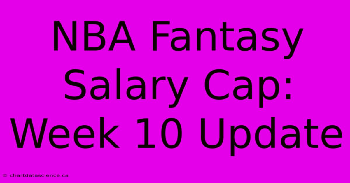 NBA Fantasy Salary Cap: Week 10 Update