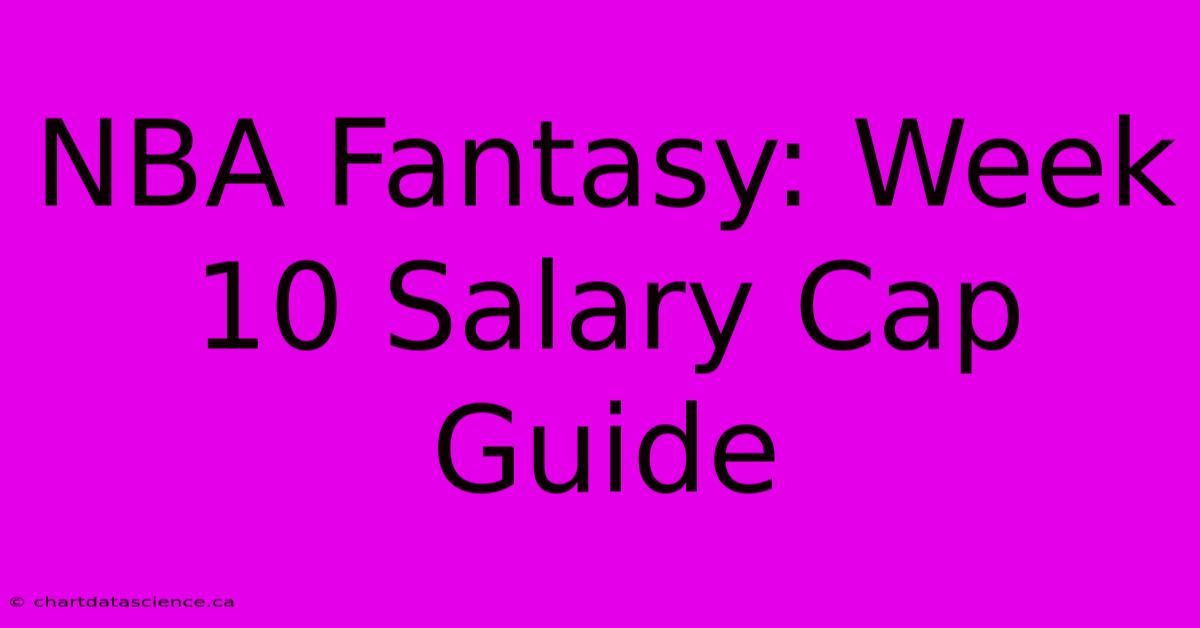 NBA Fantasy: Week 10 Salary Cap Guide