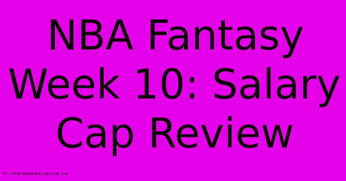 NBA Fantasy Week 10: Salary Cap Review