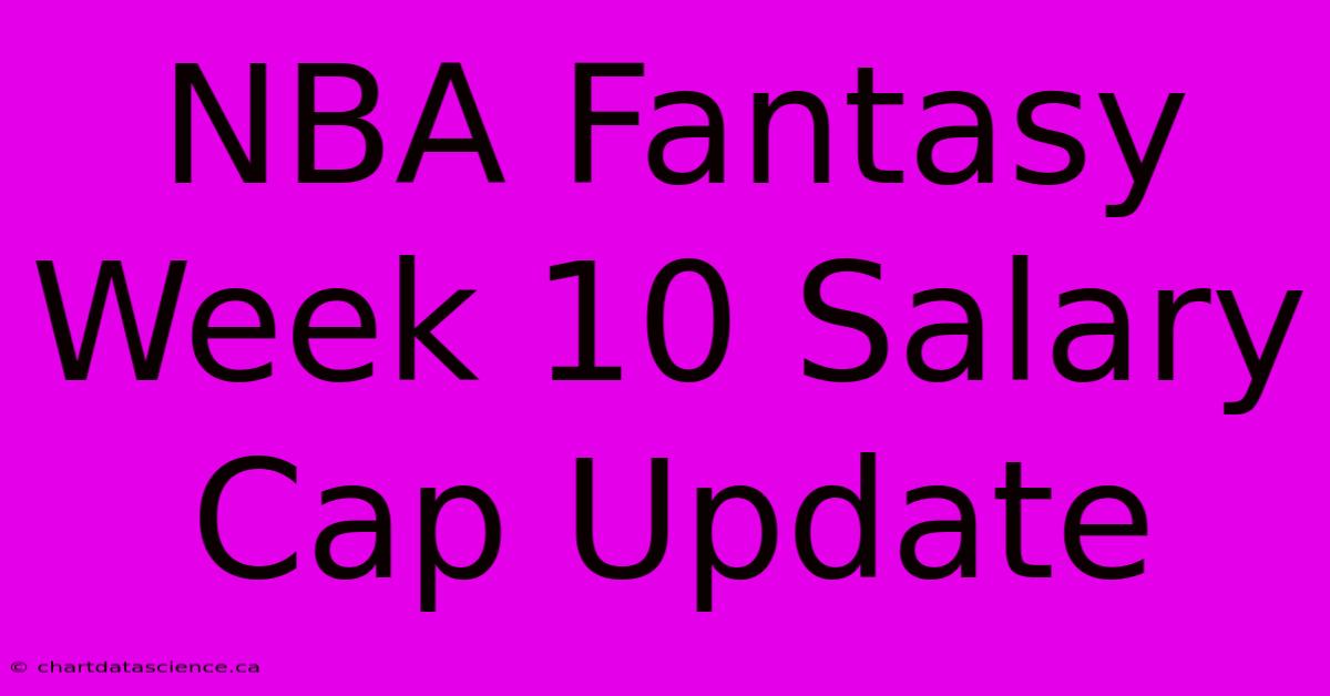 NBA Fantasy Week 10 Salary Cap Update