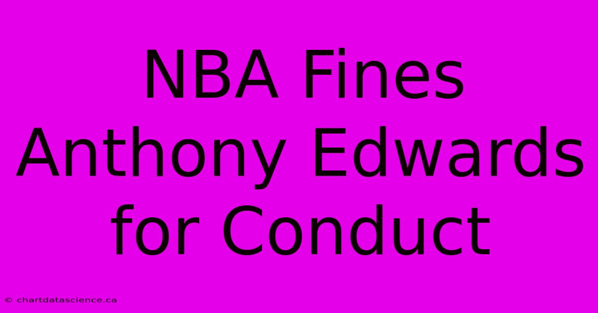 NBA Fines Anthony Edwards For Conduct