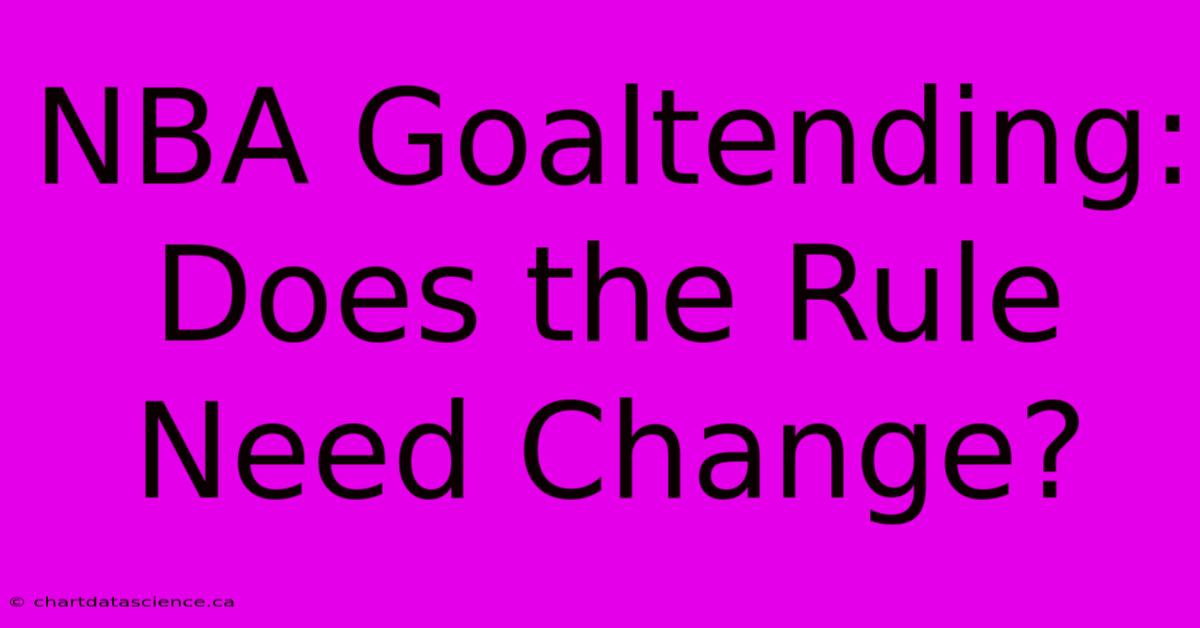 NBA Goaltending: Does The Rule Need Change?