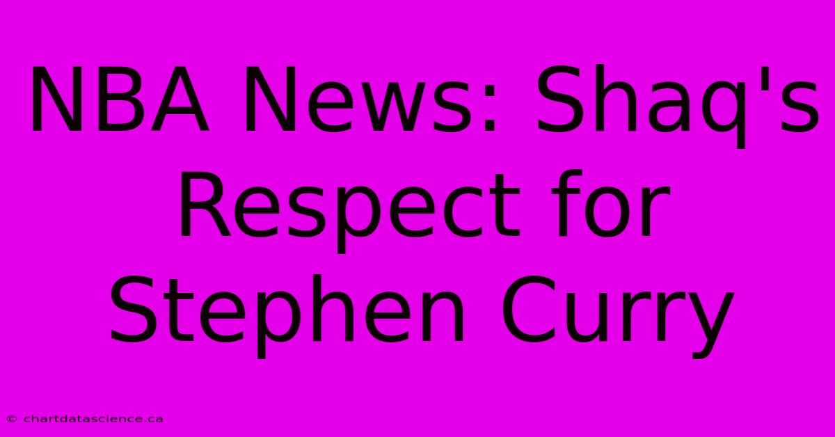 NBA News: Shaq's Respect For Stephen Curry 