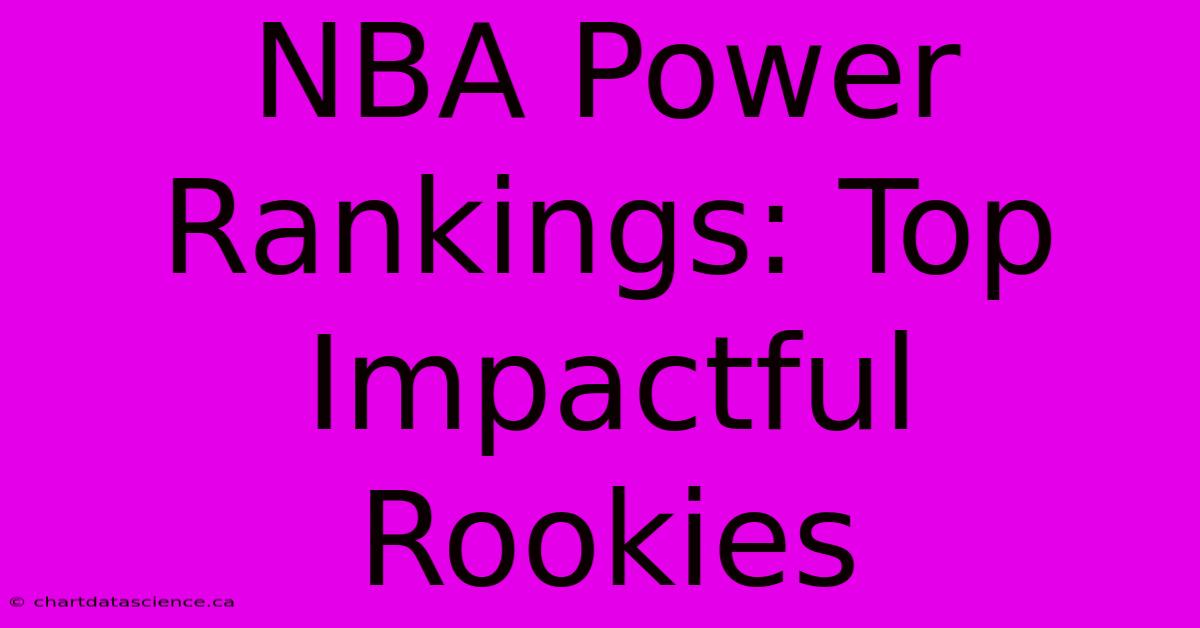 NBA Power Rankings: Top Impactful Rookies