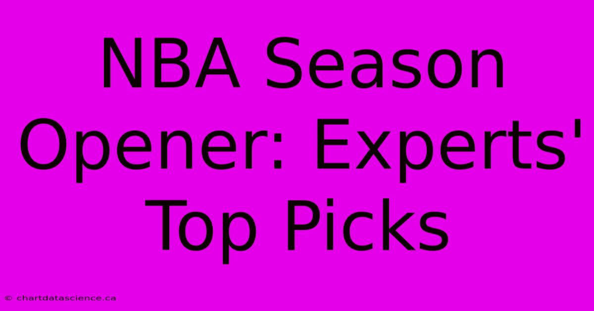 NBA Season Opener: Experts' Top Picks