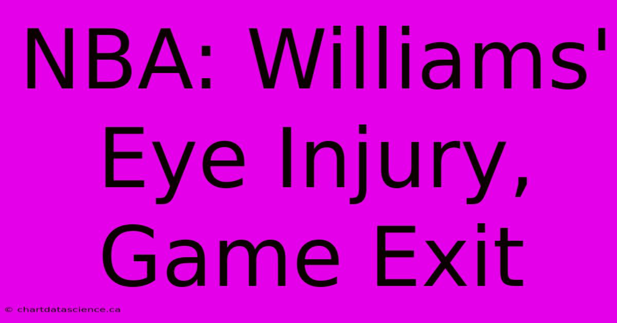 NBA: Williams' Eye Injury, Game Exit