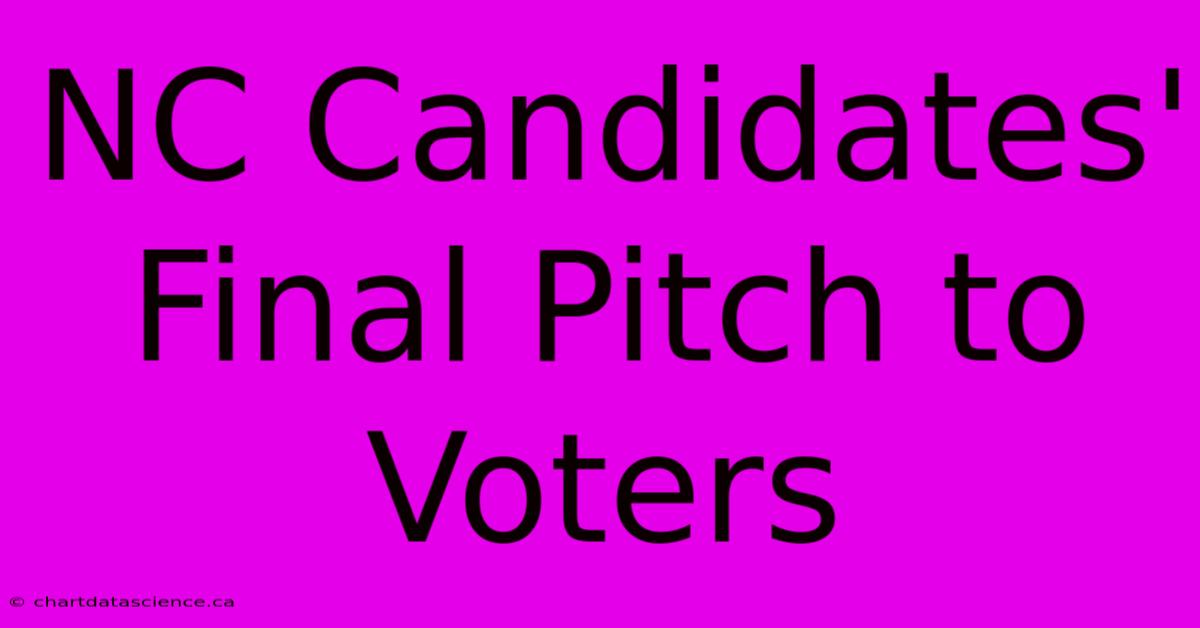 NC Candidates' Final Pitch To Voters 