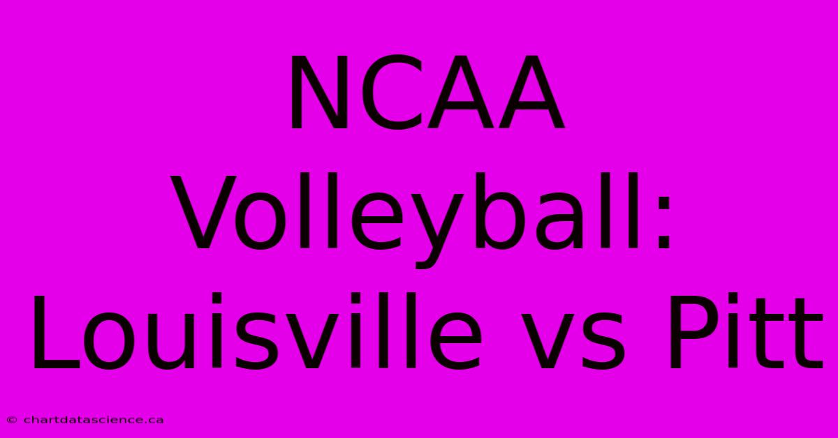 NCAA Volleyball: Louisville Vs Pitt