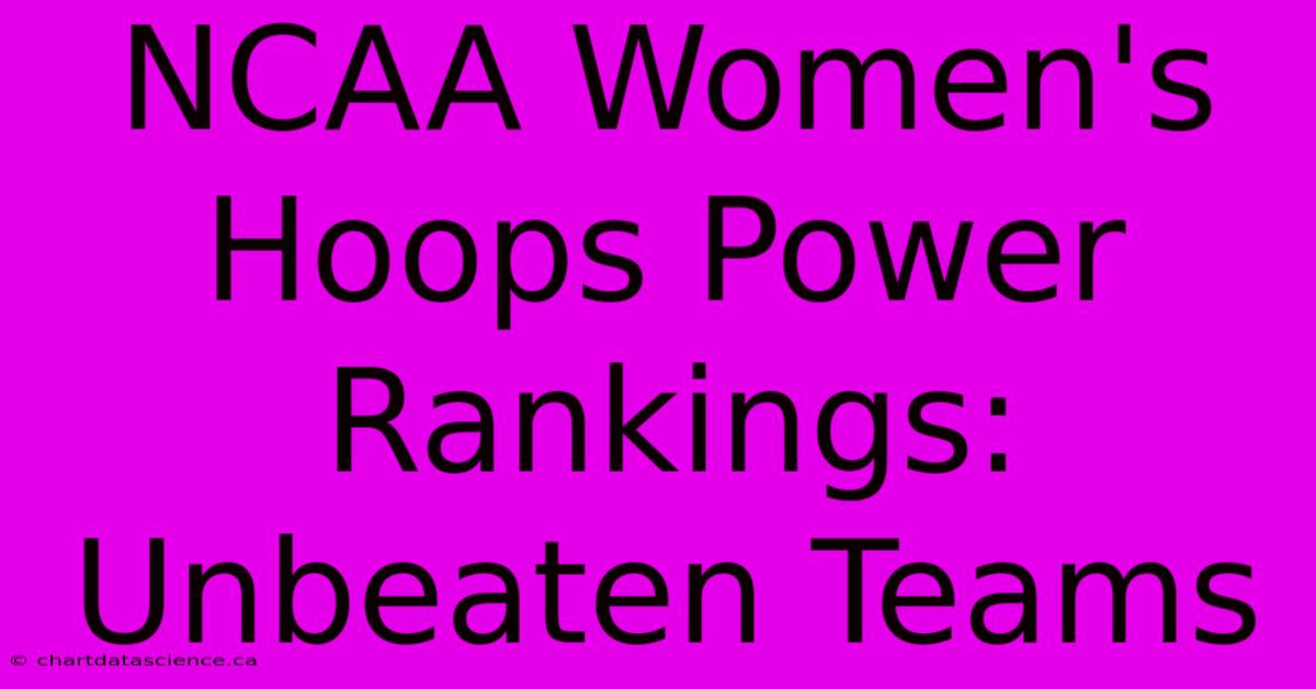 NCAA Women's Hoops Power Rankings: Unbeaten Teams