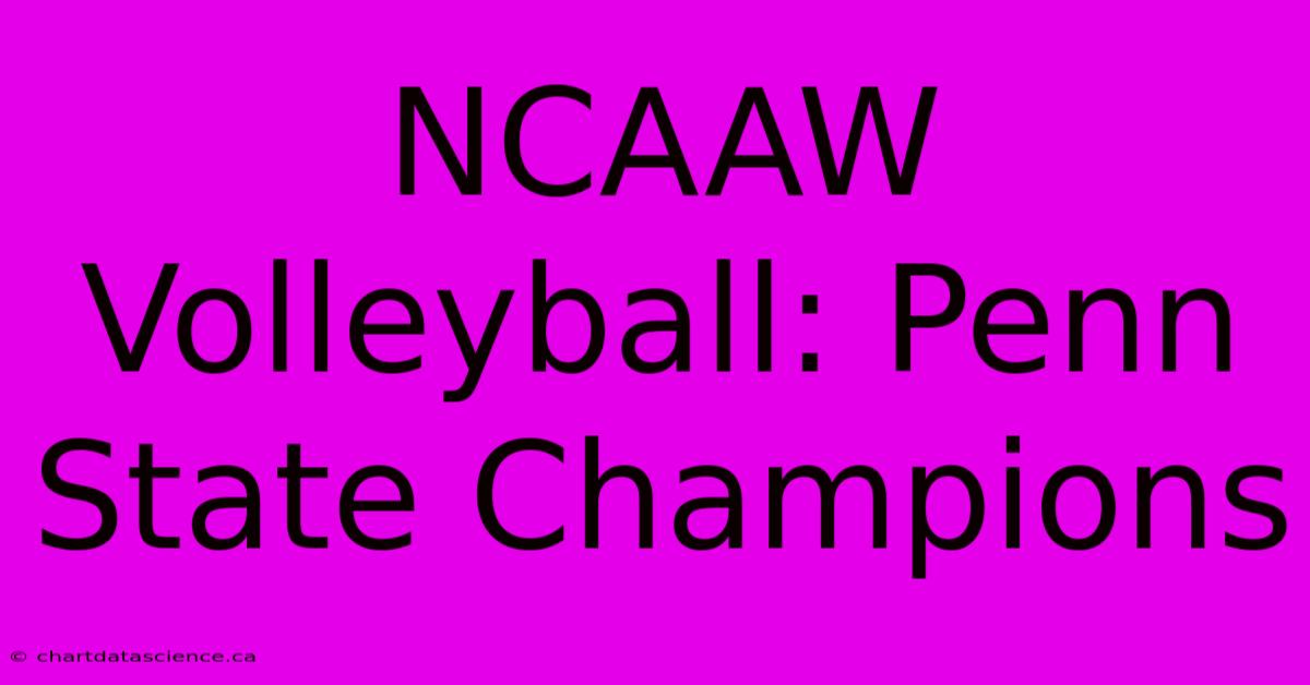 NCAAW Volleyball: Penn State Champions