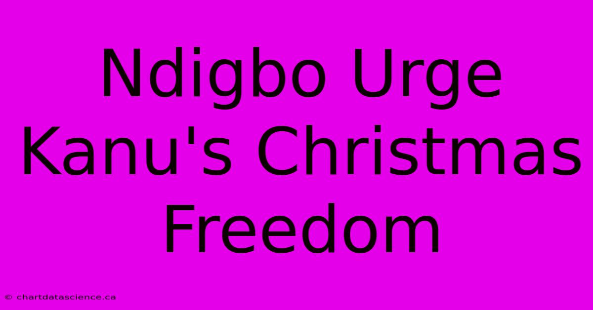 Ndigbo Urge Kanu's Christmas Freedom