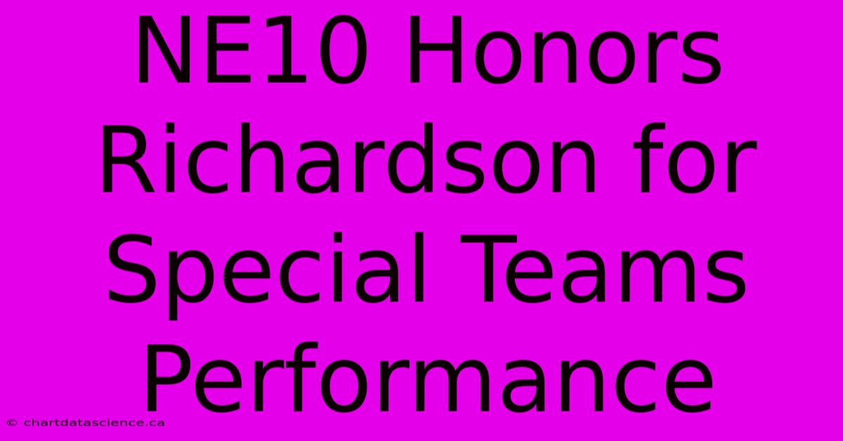 NE10 Honors Richardson For Special Teams Performance