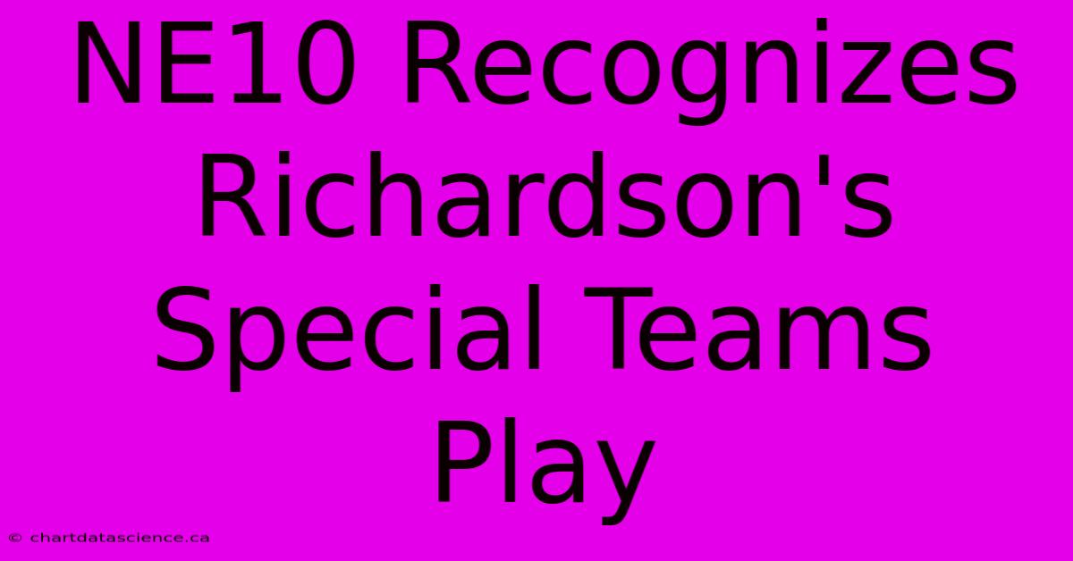 NE10 Recognizes Richardson's Special Teams Play