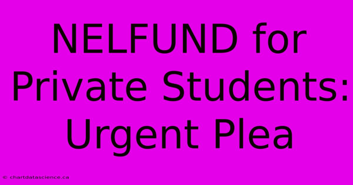 NELFUND For Private Students: Urgent Plea