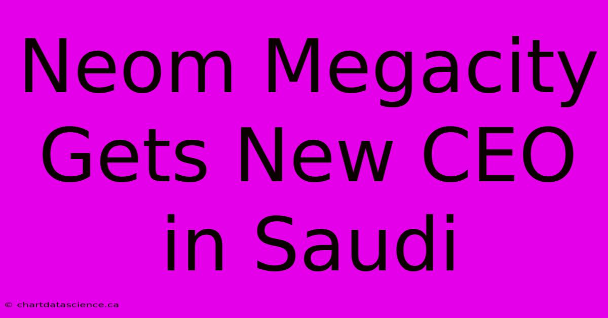 Neom Megacity Gets New CEO In Saudi