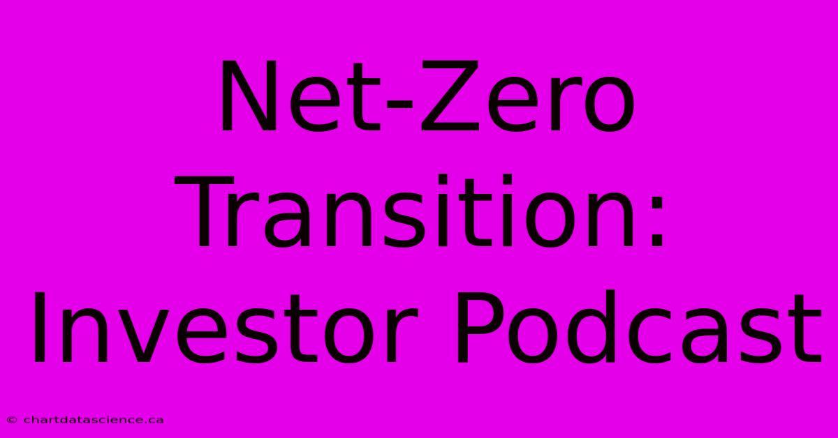 Net-Zero Transition: Investor Podcast