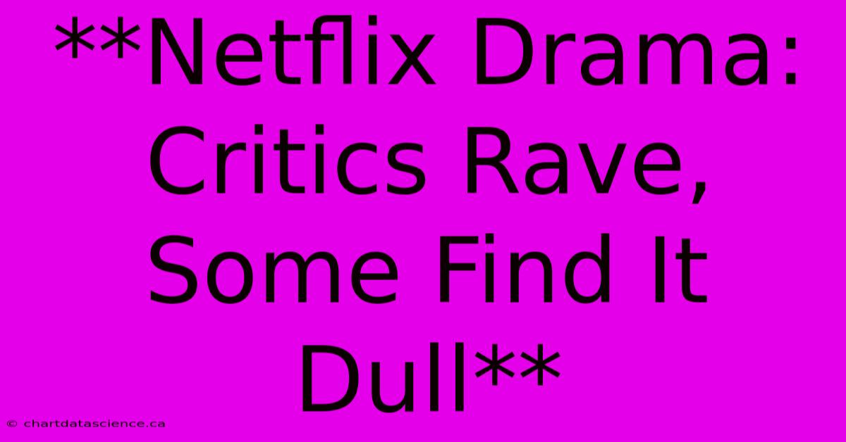 **Netflix Drama: Critics Rave, Some Find It Dull**