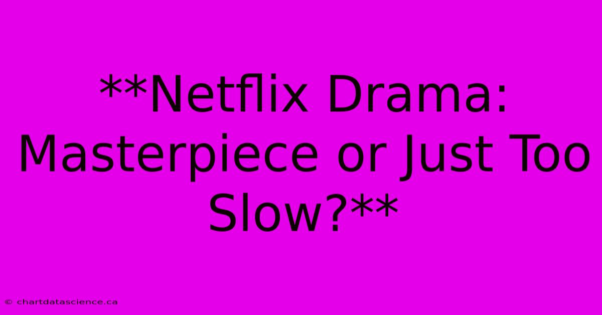 **Netflix Drama: Masterpiece Or Just Too Slow?** 