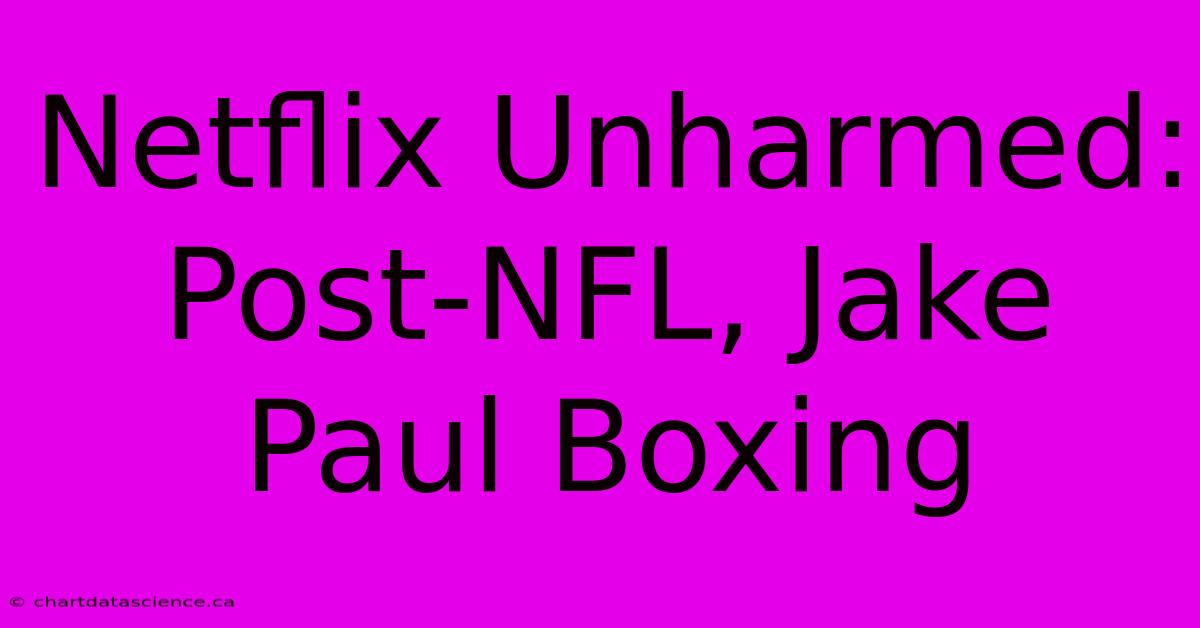 Netflix Unharmed: Post-NFL, Jake Paul Boxing