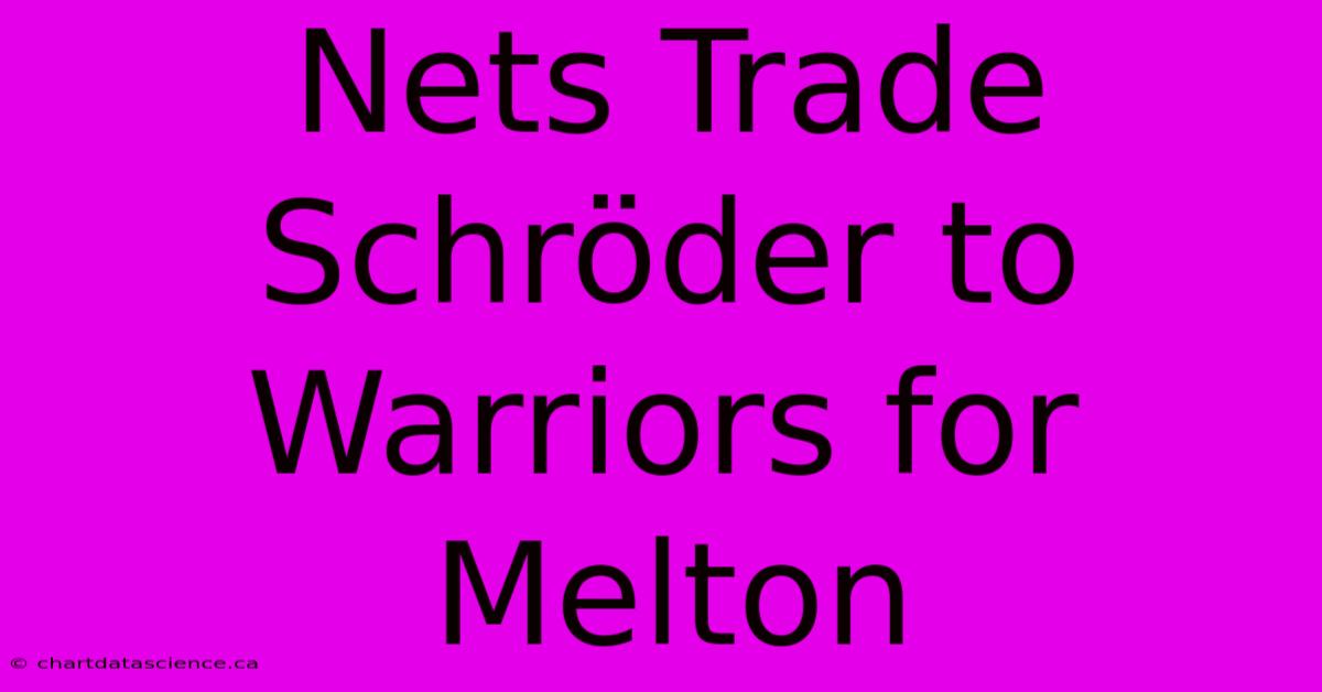 Nets Trade Schröder To Warriors For Melton