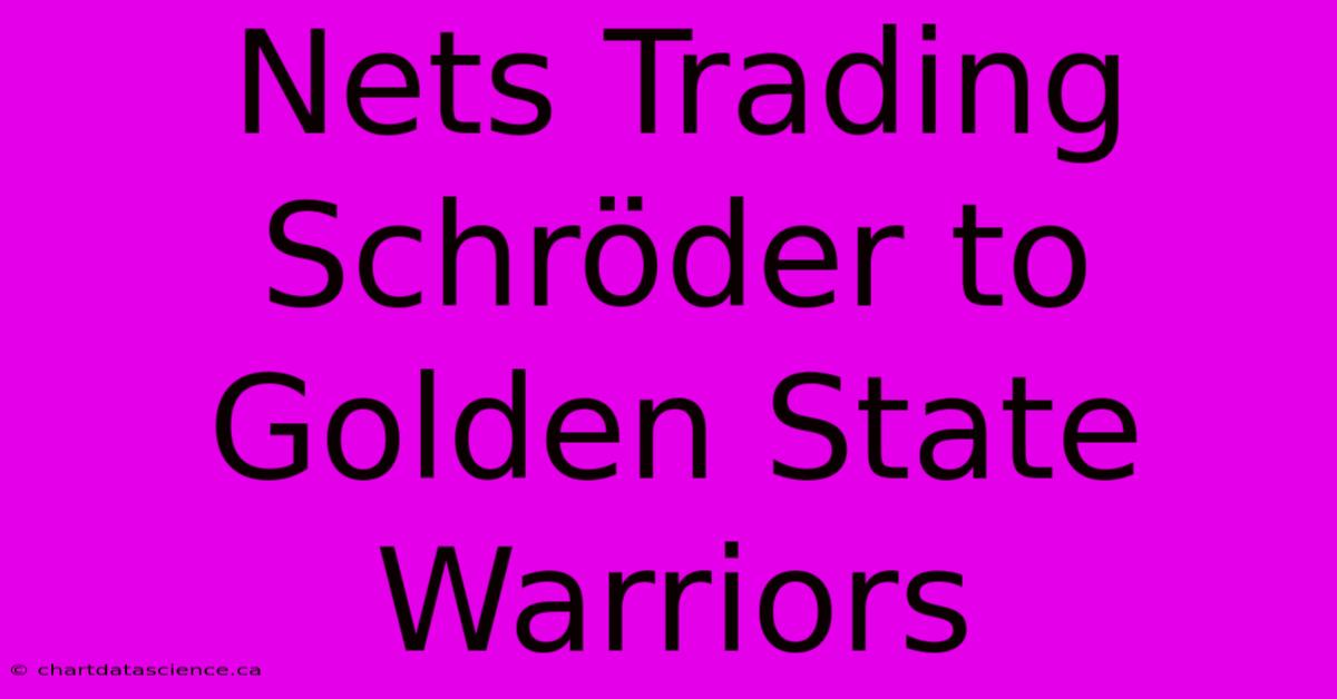 Nets Trading Schröder To Golden State Warriors