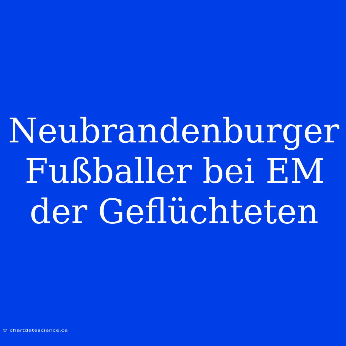 Neubrandenburger Fußballer Bei EM Der Geflüchteten