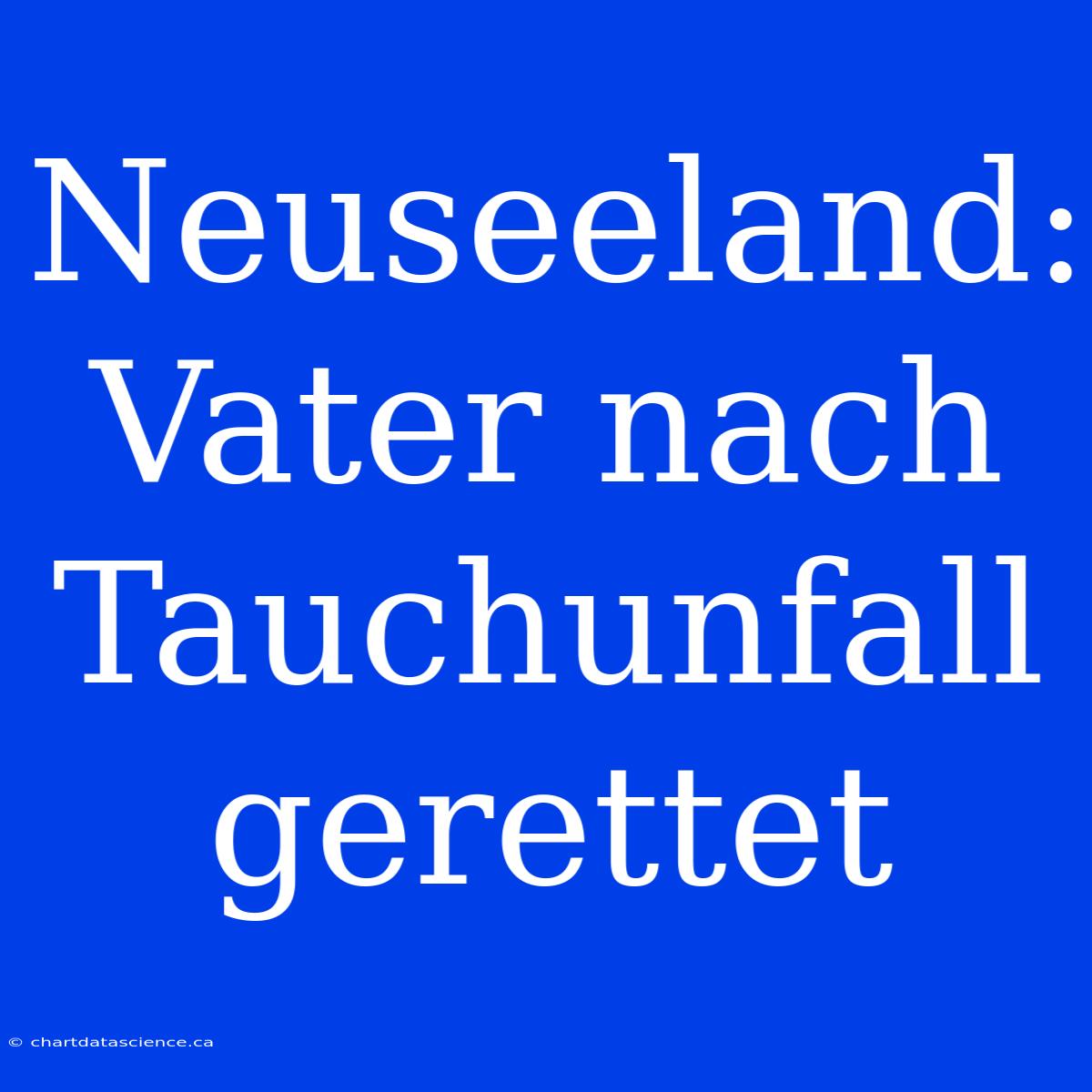 Neuseeland: Vater Nach Tauchunfall Gerettet