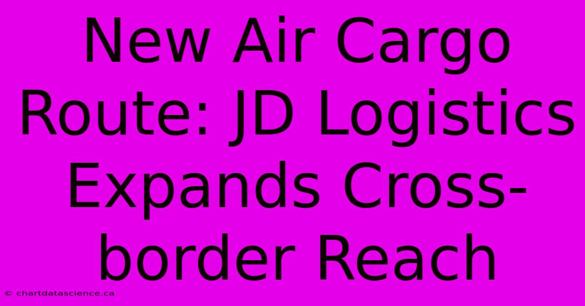 New Air Cargo Route: JD Logistics Expands Cross-border Reach