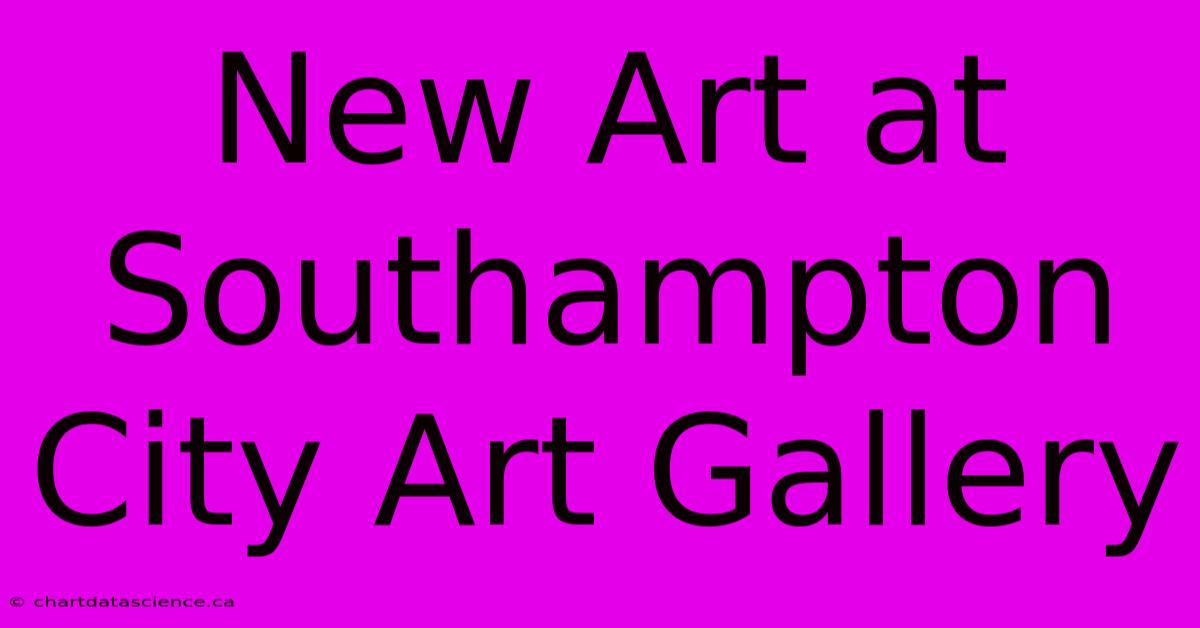 New Art At Southampton City Art Gallery