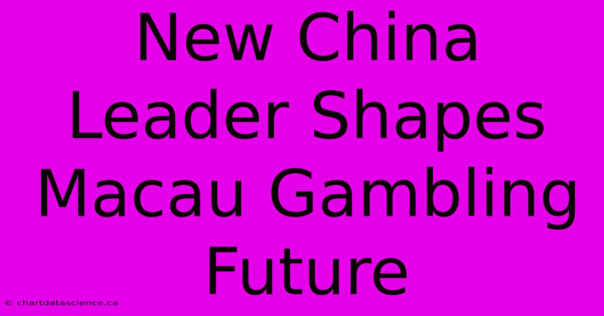 New China Leader Shapes Macau Gambling Future