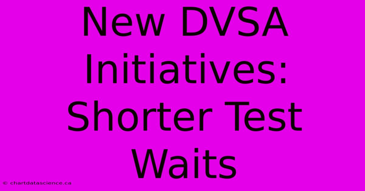 New DVSA Initiatives: Shorter Test Waits