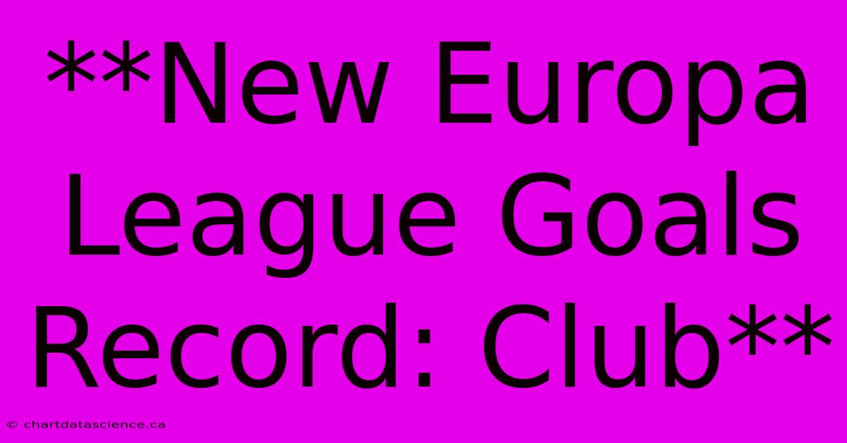 **New Europa League Goals Record: Club** 