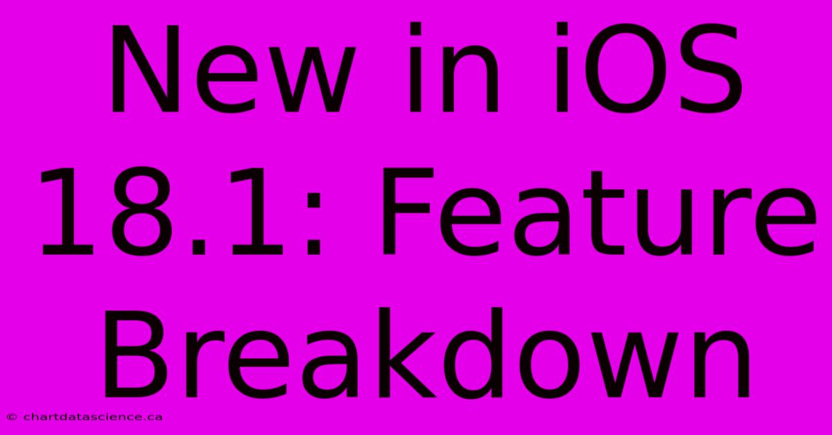 New In IOS 18.1: Feature Breakdown