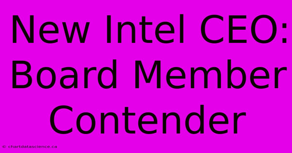 New Intel CEO:  Board Member Contender