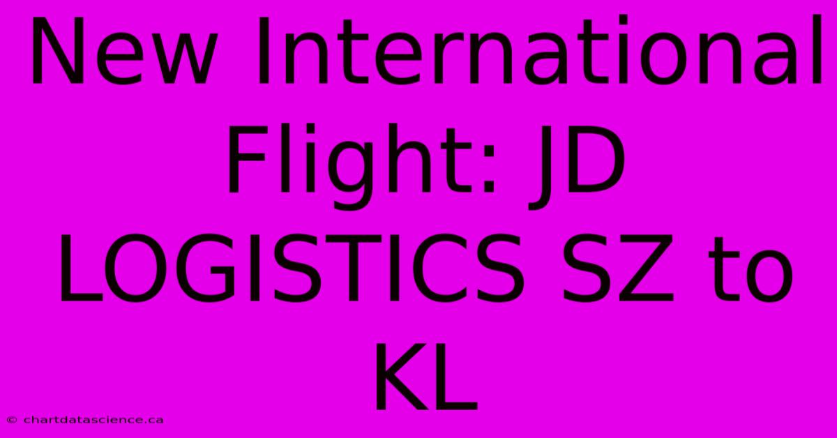 New International Flight: JD LOGISTICS SZ To KL