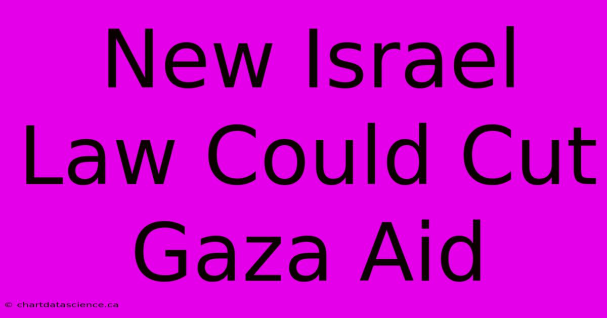 New Israel Law Could Cut Gaza Aid