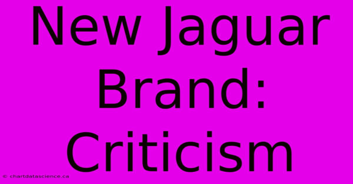 New Jaguar Brand:  Criticism