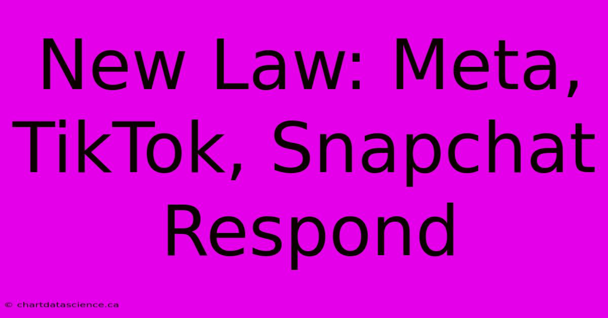 New Law: Meta, TikTok, Snapchat Respond