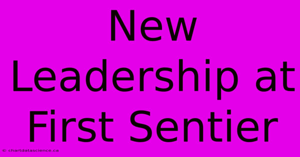 New Leadership At First Sentier