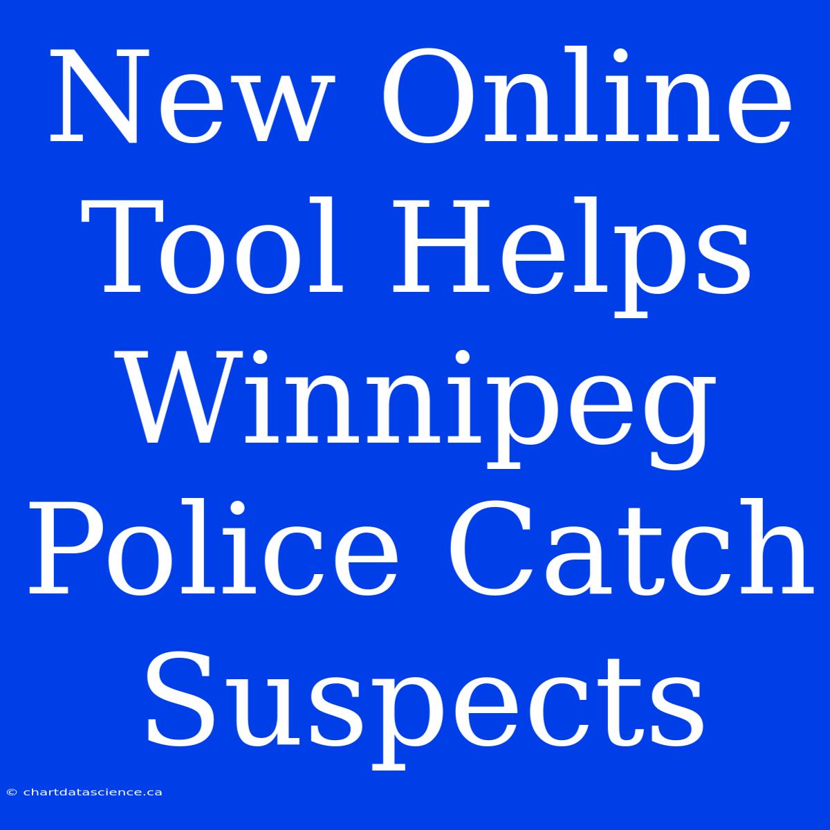 New Online Tool Helps Winnipeg Police Catch Suspects