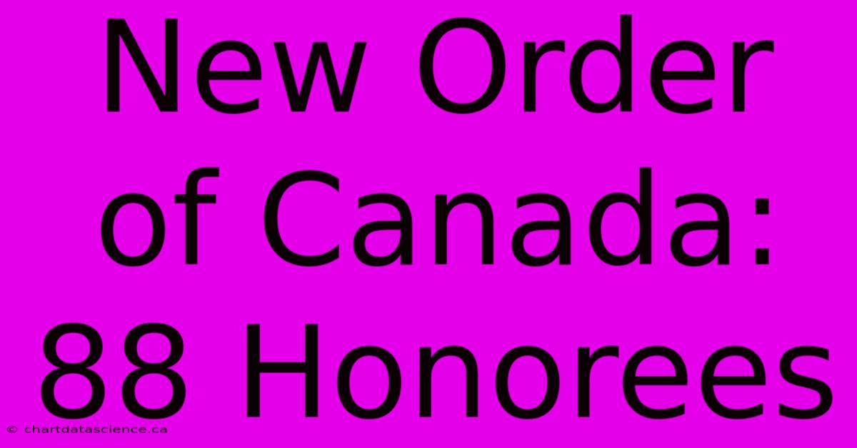 New Order Of Canada: 88 Honorees