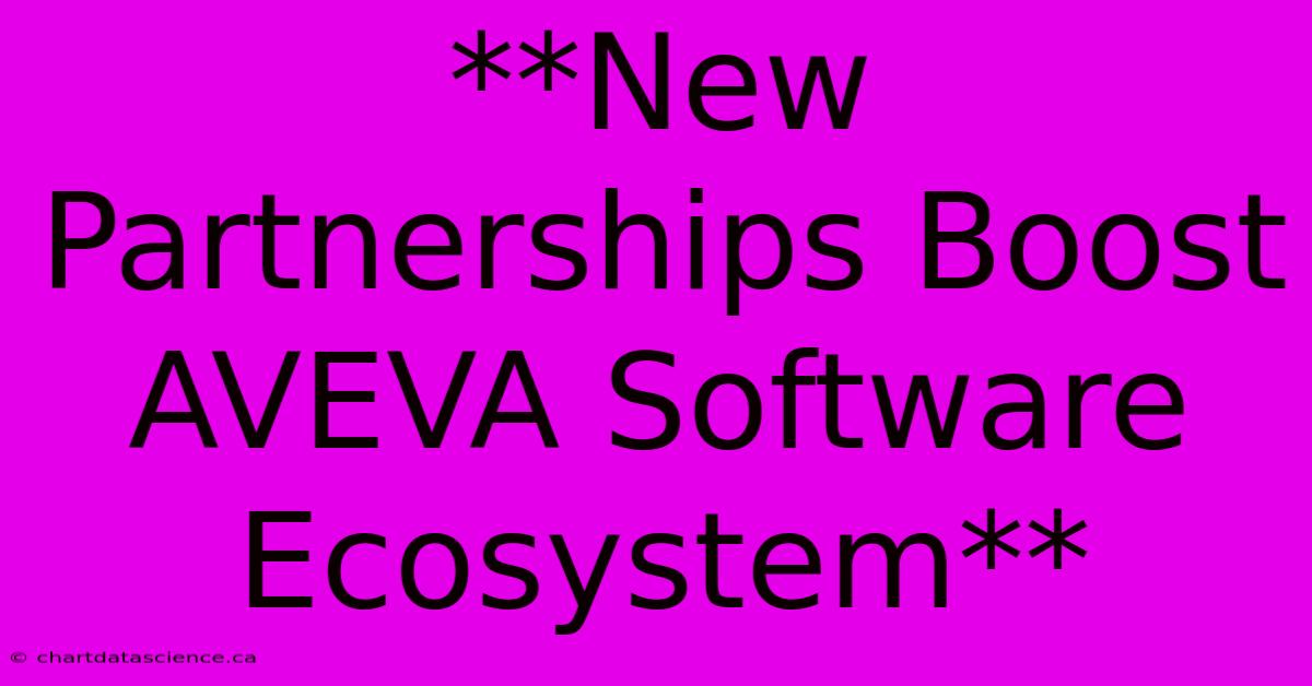 **New Partnerships Boost AVEVA Software Ecosystem**